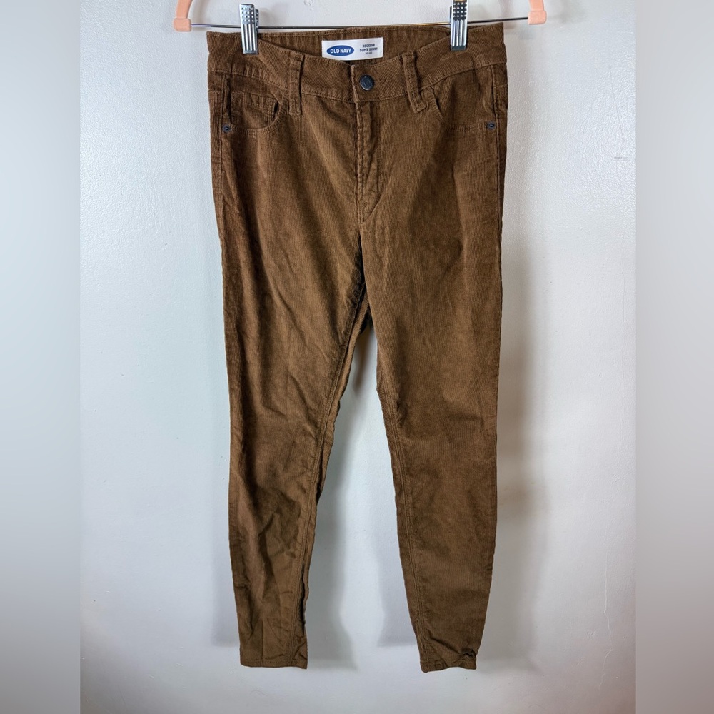 Old Navy Womens Corduroy Pants‎ Rockstar Super Skinny Mid-Rise Brown Size 2